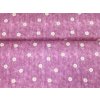 Zimní  softshell -  Kopretinky na růžovém jeansu