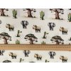 Bavlněný úplet s elastanem - Safari se stromem baobab 210g