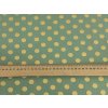 Teplákovina s elastanem Zlaté puntíky na pistáciové