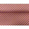 Teplákovina s elastanem Zlaté puntíky na starorůžové tmavé