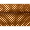 Teplákovina s elastanem Zlaté puntíky na medové K II. JAKOST