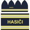 Panel na čepici  Hasiči na tmavě modré - vel. 50-52 - prémiový počesaný úplet