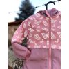 Reflexní softshell zimní - Motýli na pudrově starorůžové