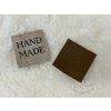 Štítek z broušené EKOKŮŽE - Handmade 4x4 cm