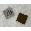 Štítek z broušené EKOKŮŽE - Handmade - ptáček 4x4 cm