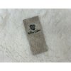 Štítek z broušené EKOKŮŽE - Upleteno s láskou 3,5x8 cm