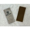Štítek z broušené EKOKŮŽE - Upleteno s láskou 3,5x8 cm