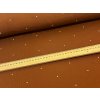 Teplákovina s elastanem Bílé puntíky 10cm od sebe na medové