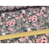 Bavlněná teplákovina  - Malované kvítí