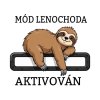 mod lenochoda černý text