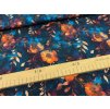 Bavlněný úplet s elastanem - Zlaté inkoustové květy 190g II. JAKOST 2 m
