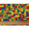 Bavlněný úplet s elastanem - Lego kostičky 190g