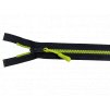Zip YKK Tmavě modrý s neon žlutými zoubky