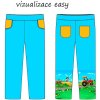 Traktůrek na louce¨kalhoty ušité EASY vizualizace
