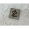 Štítek z broušené EKOKŮŽE - Opice 4x4 cm