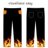 Oheň kalhoty easy ušité vizualizace