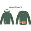 BUNDA UŠITÁ VIZUALIZACE Lišky a zelený maskáč