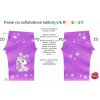 Panel na softshellové kalhoty VERY EASY  Jednorožec se srdíčky na fialové