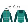 BUNDA UŠITÁ VIZUALIZACE Pletený vzor zelený