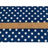Puntíky bílé 1,2cm na námořnicky modré