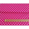 Puntíky bílé 1,2cm na růžové