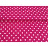 Puntíky bílé 1,2cm na růžové
