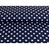 Puntíky bílé 1,2cm na tmavě modréerhre