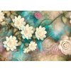 Abstraktní květy s tyrkysovou