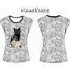 vizualizace dámské tričko s přinechaným rukávem