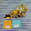 Dětský panel - Bagr_modré proužky 47x50
