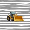 Dětský panel - Žlutý bagr na pruzích 50x50