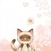 Dětský panel - Koťátko a srdíčka 50x50