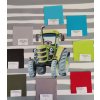 Dětský panel - Traktor - šedé pruhy 50x50