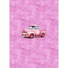 Dětský panel - Růžové auto 50x70