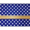 Kočárkovina Puntíky bílé 1,2cm na královsky modré