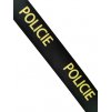 Guma 4cm Tisk Policie - černá, neon žlutý rub