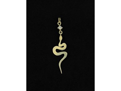 Zlatý přívěsek ve tvaru hada se zirkonem