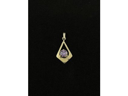 Zlatý přívěsek s fialovým zirkonem