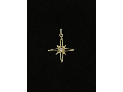 Zlatý přívěsek ve tvaru hvězdy se zirkonem
