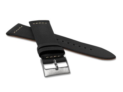 LAVVU Černý zúžený řemínek RETRO z luxusní kuže Top Grain - 22