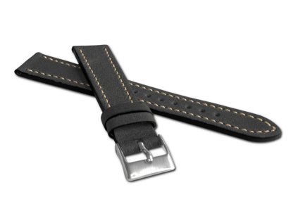 LAVVU Černý řemínek RETRO z luxusní kuže Top Grain - 22