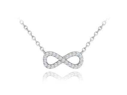 Stříbrný náhrdelník NEKONEČNO s bílými zirkony