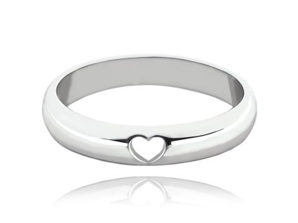 + Stříbrný snubní prsten se srdíčkem vel. 65
