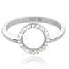 Stříbrný prsten KROUŽEK s bílými zirkony vel. 49