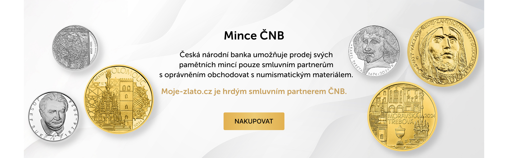 Moje-zlato.cz je hrdým smluvním partnerem ČNB.