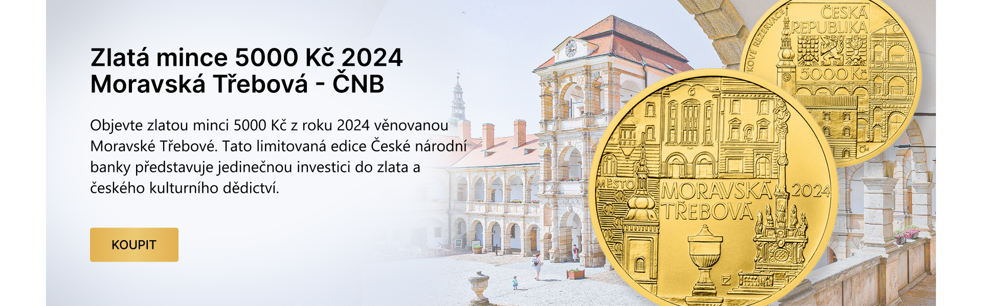 Zlatá mince 5000 Kč 2024 Moravská Třebová