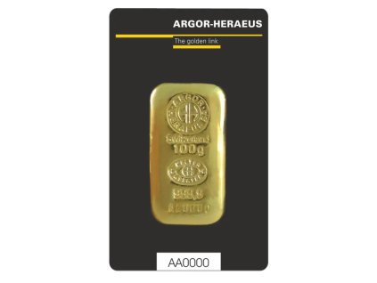 100g gold bar argor heraeus casted 1