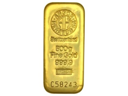 500g gold bar argor heraeus casted 1
