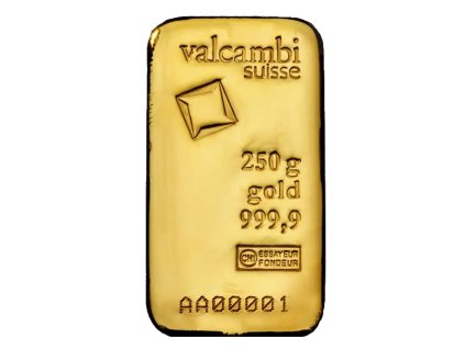 250g gold bar valcambi casted 1