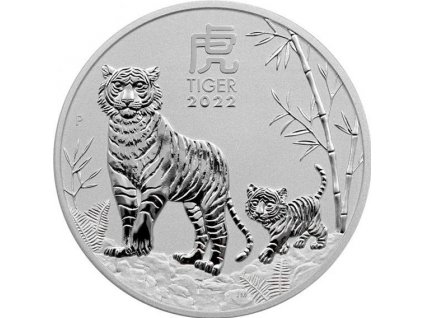 Stříbrná investiční mince Rok Tygra Lunární 5 Oz 2022